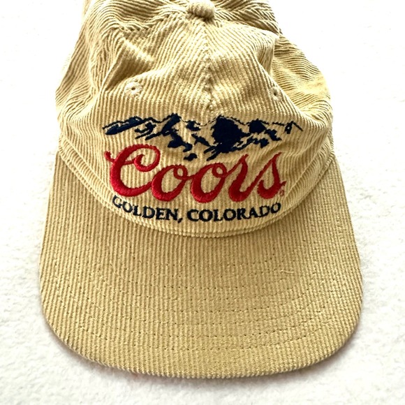Coors Banquet Other - Coors Banquet Beer Hat Tan Corduroy Snapback Golden Colorado Vintage Style Cap